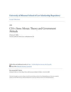 CIA v. Sims: Mosaic Theory and Government Attitude