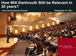 Document Title Here - Dartmouth Strategic Planning