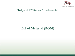 Multi BOM - Tally Solutions