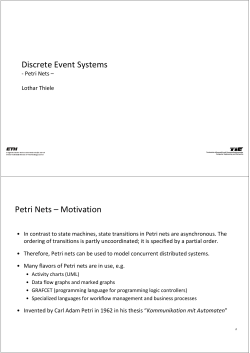 Discrete Event Systems Petri Nets &ndash; Motivation