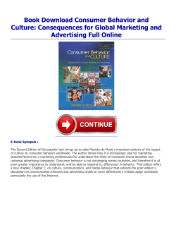 Book Consumer Behavior and Culture