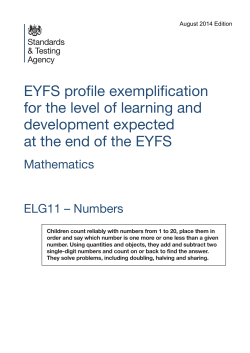 EYFS profile exemplification for the level of