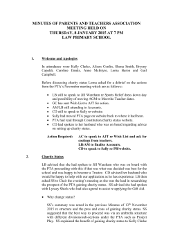 MINUTES OF PTA MEETING