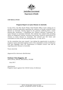 Progress Report against the CACLD Terms of Reference