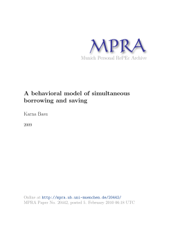 A behavioral model of simultaneous borrowing and saving