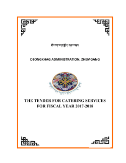 the tender for catering services for fiscal year 2017-2018