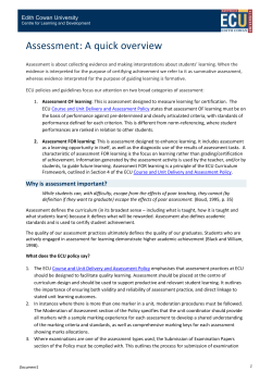 Assessment factsheet - Edith Cowan University