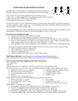 Smart Snacks for Special Events Info