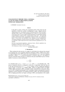 coalescence theory for a general class of structured populations with