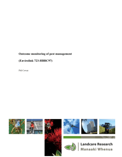 Outcome monitoring of pest management (Envirolink 723