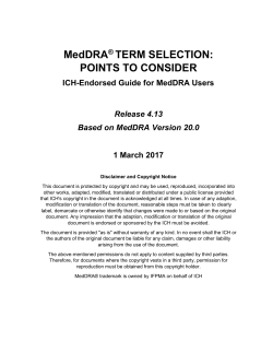 MedDRA &reg; TERM SELECTION