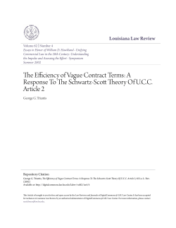 The Efficiency of Vague Contract Terms: A Response To The
