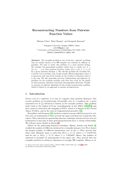 Reconstructing Numbers from Pairwise Function Values