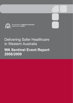 Sentinel Event Report 2008 – 2009