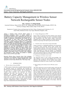 Battery Capacity Management in Wireless Sensor Network