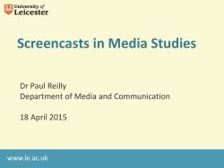 Screencasts in Media Studies: Research Questions