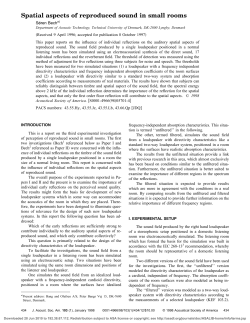 Spatial aspects of reproduced sound in small rooms