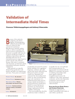 Validation of Intermediate Hold Times