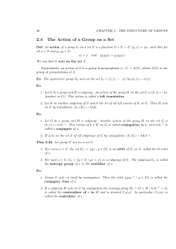 2.4 The Action of a Group on a Set