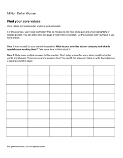 Million Dollar Women Find your core values