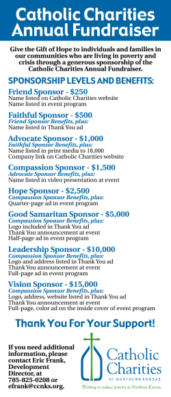 Friend Sponsor - $250 Faithful Sponsor