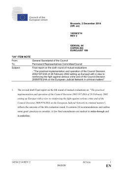 Final report on the sixth round of mutual evaluations