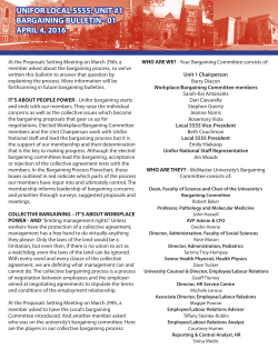 unifor local 5555, unit #1 bargaining bulletin