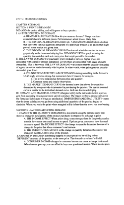UNIT 2 MICROECONOMICS CHAPTER 4 DEMAND