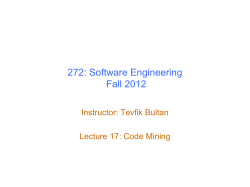 Lecture 17: Code Mining