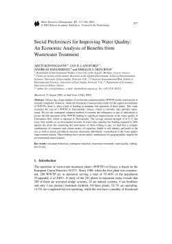 Social Preferences for Improving Water Quality: An Economic