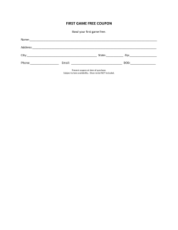 FIRST GAME FREE COUPON