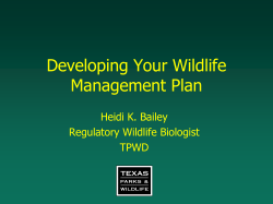 Developing Your Wildlife Management Plan