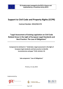 Legal Assessment of Existing Legislation on Civil Code Related