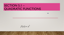 Section 3.3 *Analyzing Graphs of Quadratic Functions