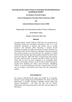 Licensing and the Labour Process in Australian Aircraft Maintenance