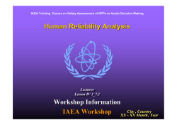 Human Reliability Analysis