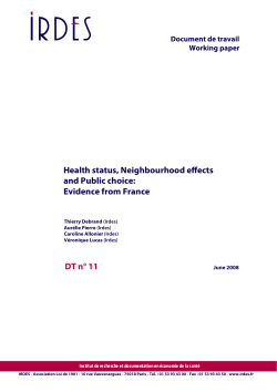 Health status, Neighbourhood effects and Public choice
