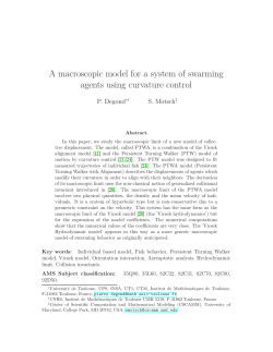 A macroscopic model for a system of swarming agents using