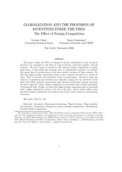 GLOBALIZATION AND THE PROVISION OF INCENTIVES INSIDE