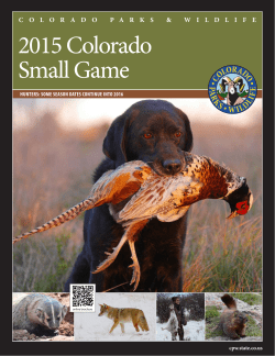 2015 Colorado Small Game Regulation Brochure