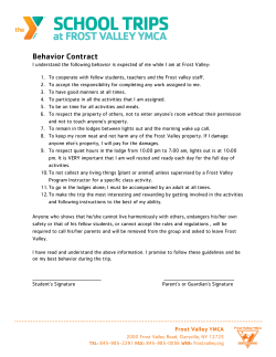 Behavior Contract - Frost Valley YMCA