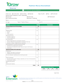 Fashion Revue Score Sheet