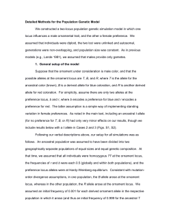 Detailed Methods for the Population Genetic Model We constructed