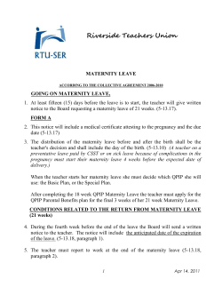 aternity Leave booklet - RTU-SER