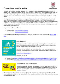 Promoting a healthy weight - Health Improvement Resource Service
