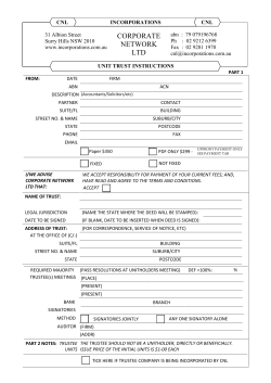 Unit Trust Instructions - Corporate Network Limited