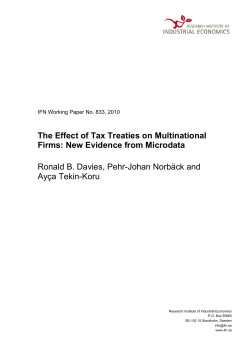 The Effect of Tax Treaties on Multinational Firms: New Evidence