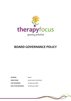 Board Governance Policy
