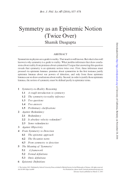 Symmetry as an Epistemic Notion (Twice Over)