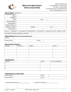 new customer credit application form - Terang Co-op